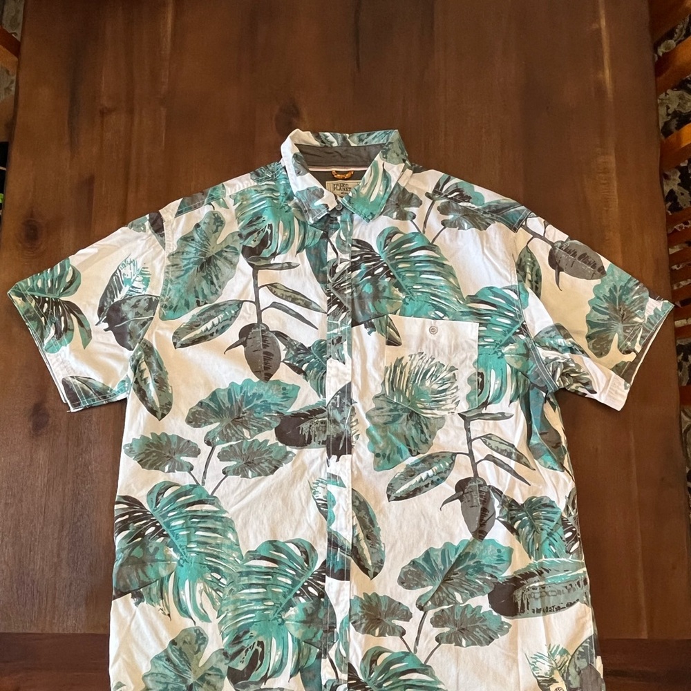 Free Planet Mens 100% Cotton Floral Short Sleeve Shirt 2XL